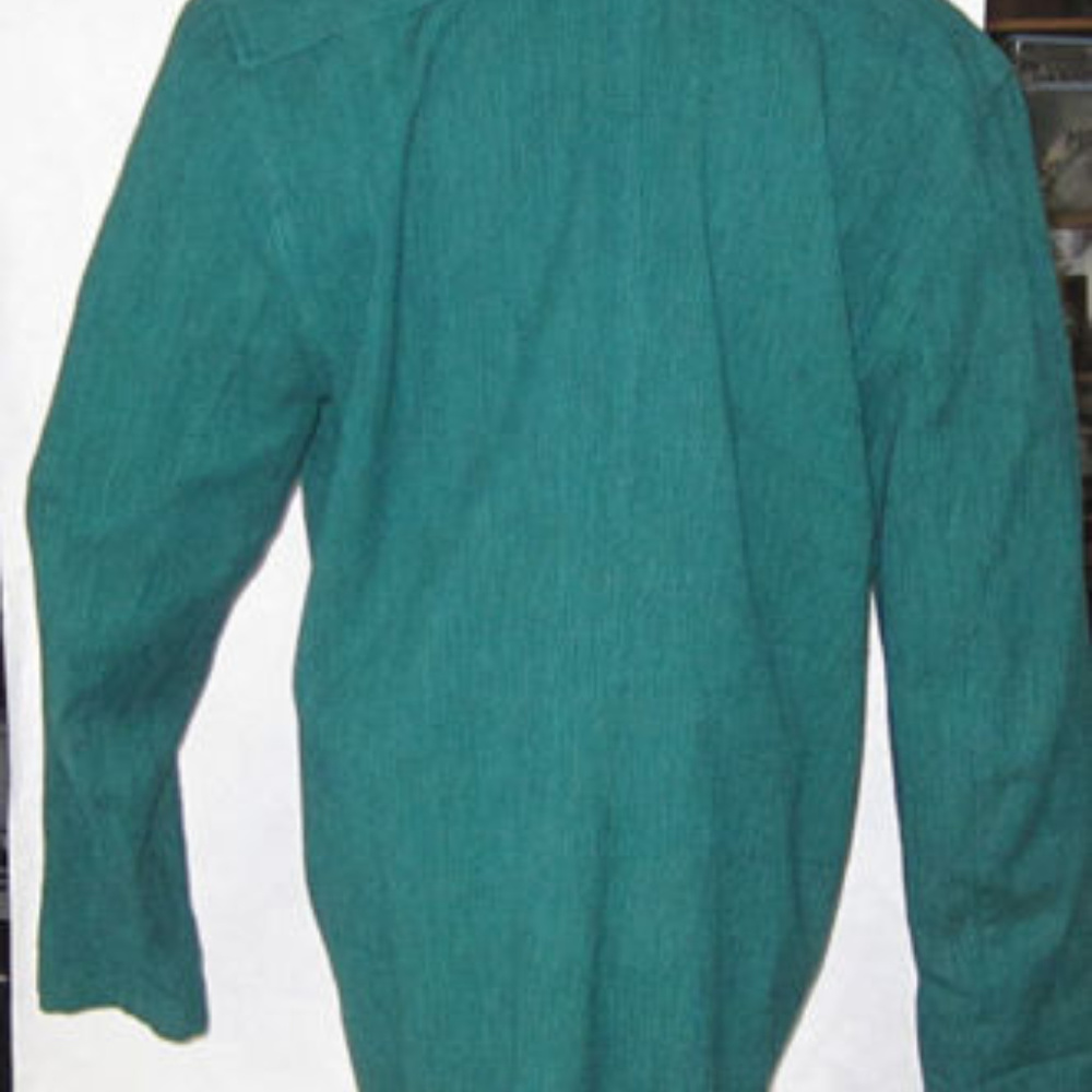 SOLD coat paris blue jacket 100% cotton teal green - Picture 3 of 5